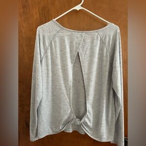 Gym cover top with slit in back